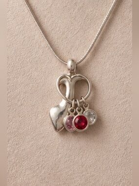 Necklace Carolyn Pollack Relios “Mother & Child” Gemstone 925 Sterling Silver